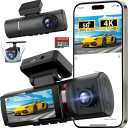 3 Channel 4K WiFi Dash Cam, 4K+1080P+1080P Front Inside and Rear, Triple Dash Camera with 32GB Card, APP Control, G-Sensor, 24 Hours Parking Mode, Loop Recording, Night Vision