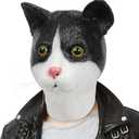 Cute Cat Mask, Novelty Funny Latex Adults Animal Full Head Mask for Halloween Costume Cosplay Party Props for Unisex (Black, S)