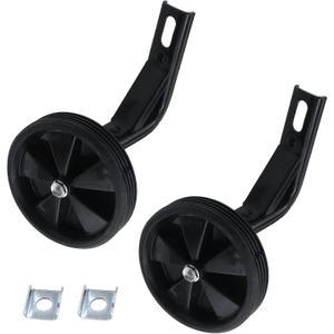 Pair of Black Bicycle Auxiliary Wheel Children's Bicycle Accessories,Training Wheels Kids Bike Children Training Bike Wheel (14 Inch)