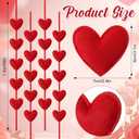 Moukeren 8 Pcs Valentines Felt Garland Red 3D Heart Shape Garland Romantic Hanging Ornaments Pre-Assembled Hanging Banner for Valentines Wedding Anniversary Bridal Shower Birthday Supplies