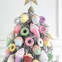 Assorted Ice Cream Ornaments, 5pcs 6' Foam Pastel Hanging Christmas Tree Mini Dessert Ornaments for Xmas Decoration