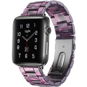 Light Apple Watch Band-Fashion Resin Apple Watch Series 10 9 8 band, iWatch Bands for Women, Compatible with iWatch Series 7 SE 6 5 4 3 2 1 Ultra 2 1 (Light Purple, 42mm(S3 2 1)/ 44mm/ 45mm/ 46mm/ 49mm)  (Unique Light Purple)