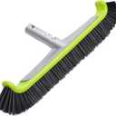 Sepetrel Pool Brush Head for Cleaning Walls,Heavy Duty Inground/Above Ground Swimming Pool Scrub Brushes with Premium Strong Bristle & Reinforced Aluminium Back (CURVED EDGE)