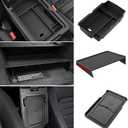 YPHUIKI 3PCS Center Console Organizer Compatible with Honda CRV 2023 2024 2025 2026 Accessories CR-V Hybrid Armrest Organizer Tray Hidden Storage Box ABS Material
