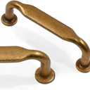 10 Pack Antique Brass Cabinet Pulls 3 Inch(76mm) Kitchen Cabinet Handles Solid Zinc Alloy Cabinet Hardware Drawer Pulls (3" Hole Center)