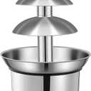 Chocolate Fountain Machine Electric Stainless Steel Fondue Fountain, 4-Tier, 4-Pound Capacity for Chocolate, Candy, Butter & Cheese, Heated Bowl & Dual Controls
