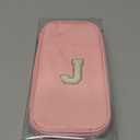 Extra Large Pencil Case,Big Capacity Pencil Pouch,Personalized Initial Pencil Bag with smooth zipper,Multiple Pockets,Cute Aesthetic Stationery Pen Case Bag for Teen Girls College (Pink, J)