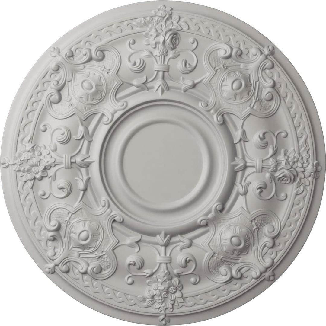 Ekena Millwork CM28OSUWF Oslo Ceiling Medallion, Ultra Pure White, 28 1/8"OD x 1 3/4"P