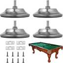 Billiard Table Leg Levelers, 4 Pcs Pool Table Leg Leveling Risers 5D with Adjustable Height, Robust Metal Table Leveling Feet for Billiard Tables, Ping-Pong Tables, Soccer Tables