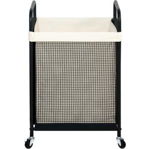 Laundry Hamper, 90L Rolling Laundry Sorter Cart with Removable and Washable Liner Bag, Clothes Hamper with Wheels and Metal Handle for Laundry Room and Bedroom