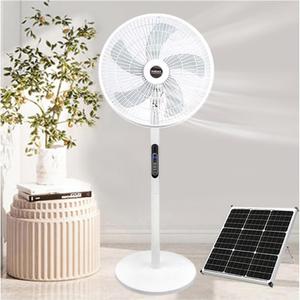 Portable Solar Fans 3 Speeds Floor Fan With Remote Control For Yard Patio Camping Oscillation Cooling Fans Adjustable Tilt(White)
