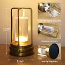 Cordless Table Lamp - Rechargeable LED Lamp with 2000mAh Battery, 3 Color Stepless Dimming & Touch Control, Portable Lamp for Indoor Outdoor, Bedroom, Restaurant, Bar, Patio, Camping, Gold