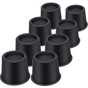 Bed Risers 4 Inch Heavy Duty, Round Furniture Risers for Bed Desk Table Sofa CouchBed Lifts Risers, Support up to 3300 Lbs(8 Pack Black)