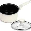 ZOOFOX Ceramic Sauce Pan with Lid, 1.5 Quarts Nonstick Small Cooking Pot with Stay-Cool Handle, Kitchen Non Toxic Soup Pot for Multipurpose Use, PTFE, PFOA and PFAS Free, Compatible All Stovetops