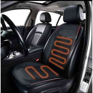 FLORICH Winter Car Seat Cushion Leather Seat Covers for Full Back and Seat Universal for Car Truck SUV Driver & Passenger Seat, Black&Red
