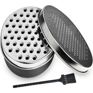 Cheese Grater, Grater Lemon with Food Storage Container & Lid Grinder Grater for kitchen - Perfect For Hard ParmesanGinger, Vegetables, Butter (Black)