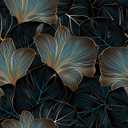 Tropical Leaf Wallpaper Peel and Stick Self Adhesive Dark Black Blue Gold Watercolor Vivid Whimsical Botanical Leaf Contact Paper Removable Waterproof for Bedroom Renter Friendly 17.71"x236.2"