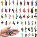 60 Pcs Mini People Figurines 1: 87 Scale Miniature People Figurines Sitting and Standing Tiny People Model Architectural Figures for Miniature Scenes Dollhouse