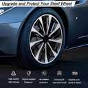 Hubcaps Wheel Covers Replacement R14 Size Hub Cap Universal-Fit Steel Wheel Rim Caps ABS Tire Cover Snap on Most Car Truck SUV Sedan -Set of 414-inchSilver-Black