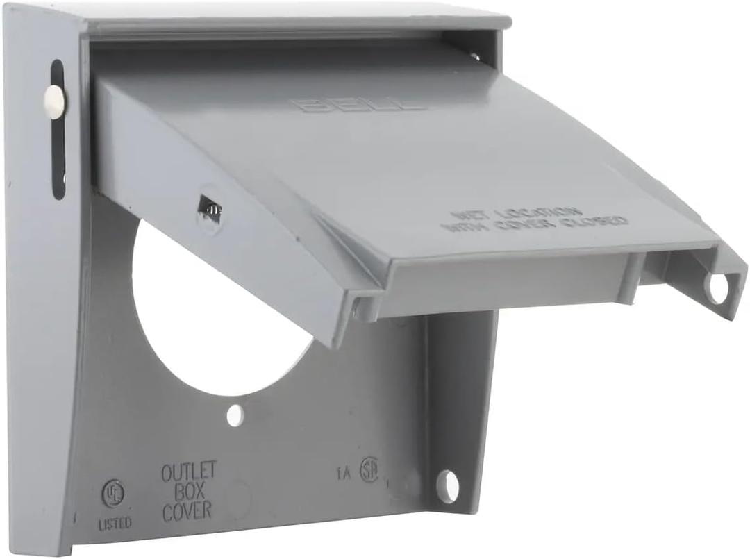 BELL 2-Gang Gray RAYNTITE Weatherproof Electrical Outlet Cover 5036-0, Outdoor Outlet Cover for Electrical Box, Scratch-Resistant Aluminum Weatherproof Cover