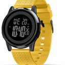 Mens Watch Ultra-Thin Digital Sports Watch Waterproof Stainless Steel Fashion Wrist Watch for Men Women (Yellow)
