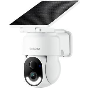 GALAYOU Solar Camera Outdoor Wireless - 2.4 GHz Wi-Fi Battery Powered Cameras for Home Security with Detachable Solar Panel, 2K 360° Pan/Tilt Auto-Tracking, Spotlight, TF Card Storage, R6 1 Pack