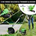 Cordless Weed Wacker, 21V Lightweight Electric Trimmer with 2 x 21V Batteries & Charger 3-in-1 Grass Trimmer/Brush Cutter/Lawn Edger for Lawn Care