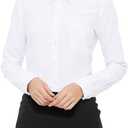 MGWDT Button Down Shirt Women Long Sleeve Blouse Oxford Shirt Classic-Fit Cotton Tops Wrinkle Resistant  (XX-Large, White)
