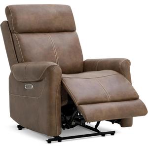 Leather Recliner Chair for Adults Wall Hugger RV Recliner with USB Charging Ports Electric Power Reclining Sofa for Living Room Home Theater Seating Bedroom (Brown)