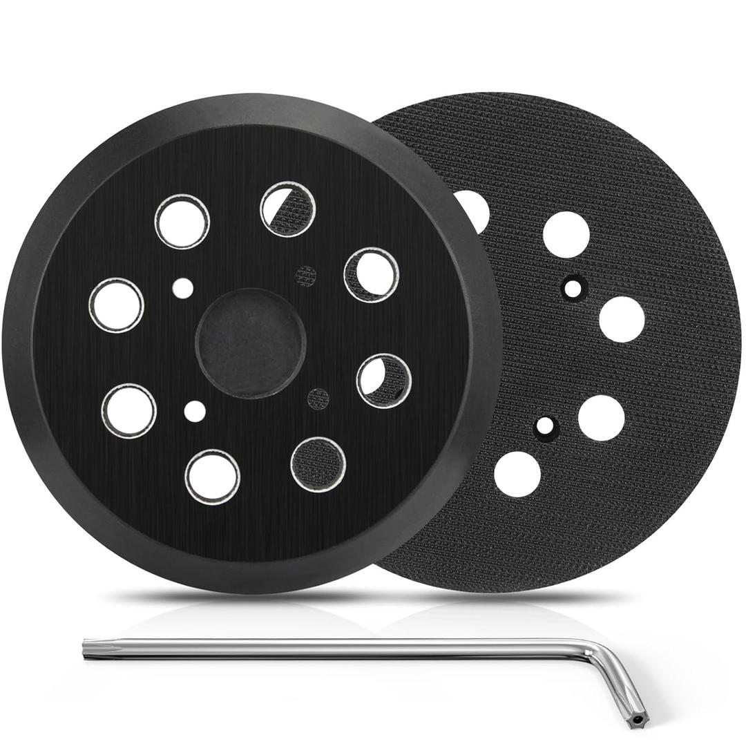 Sander Pad for Milwaukee, 2 Pack 5 Inch 8 Hole Orbital Sander Pad for Milwaukee 6021-21 6034-21 2648-20 2648-21 5" Random Orbit Sander Replacement Hook and Loop Backing Pad for Part Number 51-36-7100