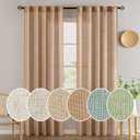 MIULEE Brown Linen Curtains 84 Inch Length for Bedroom Living Room, Soft Thick Linen Textured Window Drapes Semi Sheer Light Filtering Back Tab Rod Pocket Burlap Look Farmhouse Decor, 2 Panels