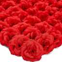 Bright Creations Red Flowers for Centerpieces - 50 Count, 3-Inch Stemless Silk Flower Heads, Red - Bulk Faux & Artificial Roses for Decoration - DIY Crafts & Wedding Decor