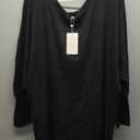 Women's Closet-Essential Drapey 3/4 Dolman Sleeve Boat Neck Relaxed Ribbed Top, L