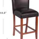 HomePop Home Decor Classic Counter Height Bar Stool, Set of 1, 29 Inch, Faux Leather Upholstered, Decorative Home Furniture, Dark Brown Faux Leather