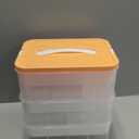 Kids Toy Organizer for Lego Stackable Storage Compartments Bins With Base Plates Lids 3 Tiers Clear Building Bricks Board Game Puzzle Boxes Plastic Craft Sorting Separator Travel Chest Case (Yellow)