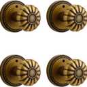 Antique Brass Door Knobs Interior Privacy Door Knob for Bedroom and Bathroom,Zinc Alloy 4 Pack