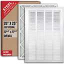Fits 20x25 Duct Opening | Filter Included Steel Return Air Filter Grille by Handua [Removable Door] | Vent Cover Filter Grill | White | Outer Dimensions: 22 5/8"W X 27 5/8"H