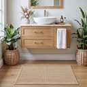 DEXI Bathroom Rugs 24x36, Non Slip Washable Bath Mat, Absorbent Chenille Bathmat, Ultra Soft Thick Carpet for Tub Shower Floor, Beige