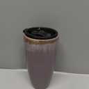 Bosmarlin Ceramic Travel Coffee Cup with Lid, 21 oz, Portable Coffee Mug for Car Cup Holder, Microwave Safe, Reactive Glaze (Deep Purple)