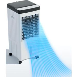 Portable Evaporative Air Cooler, Energy Efficient Swamp Cooler with Remote,80 Oscillating Bladeless Cooling Fan for Bedroom,Ice Pack, Remote,Easy Install Ideal for Room/Office (Upgrade DC Motor)