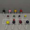 SHISEDECO Classic Hang it All Coat Rack, Mid Century Modern Wall Mounted Hooks with Painted Solid Wooden Balls, Decorative Creative Fashion Wood Hanger for Home, Bedroom (Multicolor)