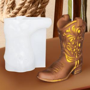 FYSUIMU Shoe Candle Mold 3D Cowboy Cowgirl Boot Silicone Soap Mould for Chocolate Fondant Clay Resin Crafts Candle Making DIY Decoration