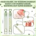 Shappy 100 Pcs Sage Green Wedding Bubble Bulk Wedding Party Favors Bubble Wand for Guests Send Off with Stickers for Bridal Shower Anniversaries Celebration Goody Bag Stuffers Filler