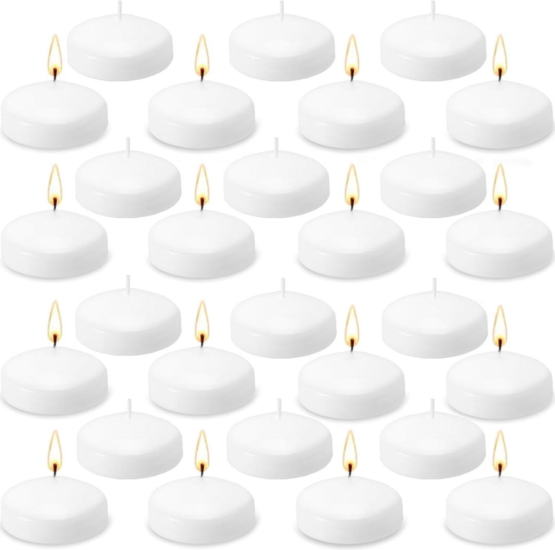 72 Pack 2-Inch Floating Candles - Perfect for Weddings and Events - White