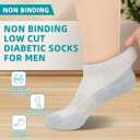 Diabetic Socks for Men,4 Pairs Low Cut Bamboo Viscose Wide Mens Diabetic Socks Size 9-12 10-13(Deep Grey+Brown+Beige+Black-Large)