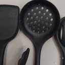 GreenPan 5 Piece Cooking Utensil Set, Flexible Nonstick Silicone, Stain-Free, Tongs, Turner, Spatula, Skimmer, and Slotted Spoon, Black