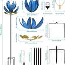 Wind Spinners Outdoor 79 Inch Large Metal Wind Spinner with Solar Crackle Glass Ball, Lotus Kinetic Windmill for Yard Garden Lawn Decor, Outdoor Yard Art & Housewarming Gift (20 W x 79 H)