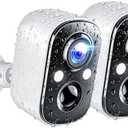 Techage Security Cameras Wireless Outdoor, 2K Battery Powered Cameras for Home Security with AI Motion Detection, 2.4G WiFi, Color Night Vision, 2-Way Talk, IP66 Waterproof, Cloud/SD Storage 2 Pack