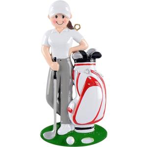 MAXORA Golfer Girl Christmas Ornaments 2025 - Personalized Golf Bag Ornament - Customized Keepsake Gifts for Female Golfer - Sports Ornament 2025 (Golfer Woman with White Bag)
