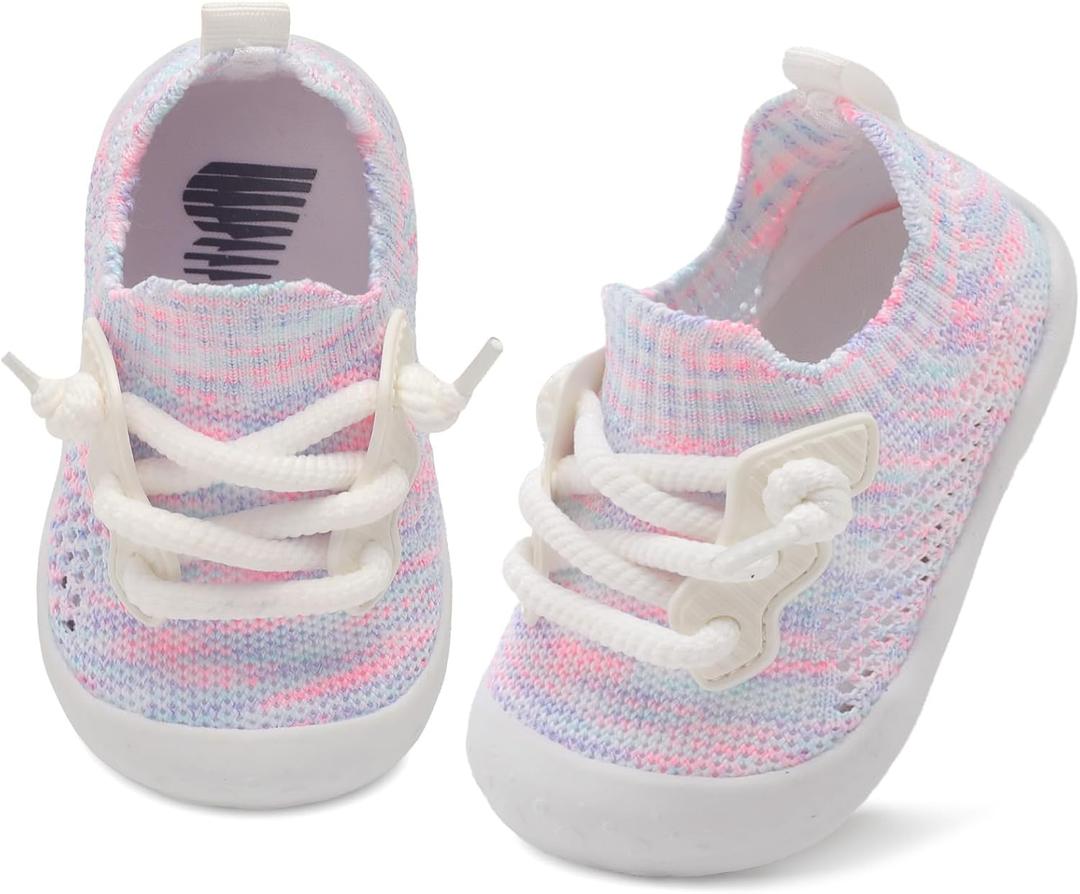 BARERUN Baby Shoes Baby First Walking Shoes Infant Sneakers Wide Toe Box Slip on Shoes Soft Sole Baby Boys Girls Crib Shoes Toddler Breathable Lightweight House Sock Shoes (Tie Dye)